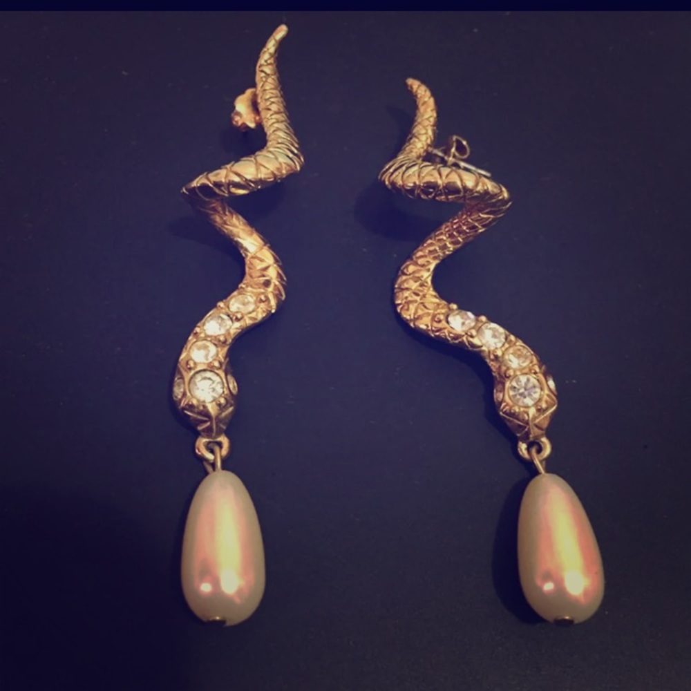Avon Gold Snake Earrings